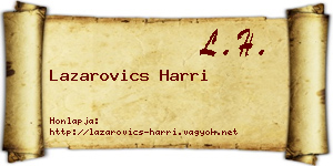 Lazarovics Harri névjegykártya